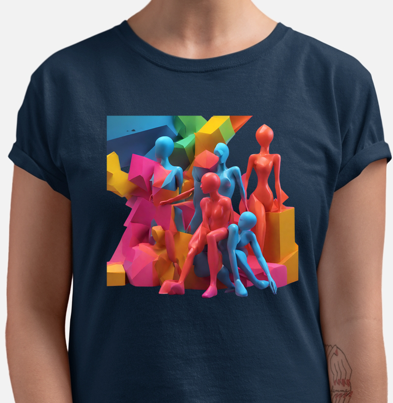 camiseta museu, abstrata