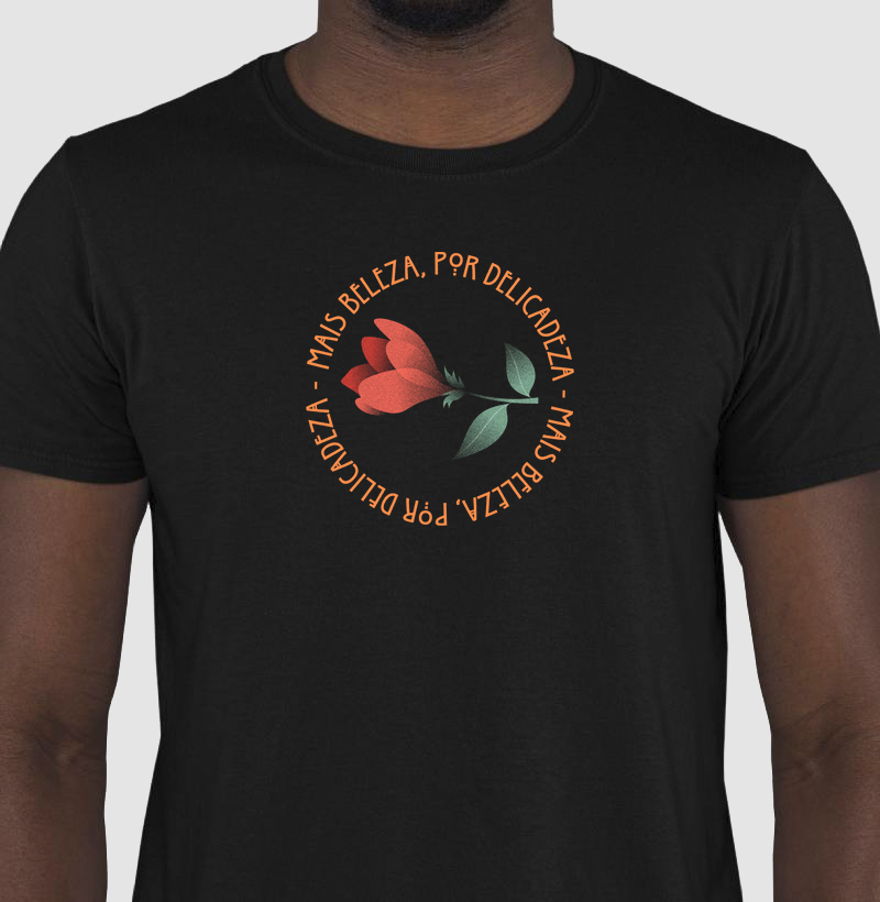 Estampa Rosa Mais Beleza - Preto Masc.