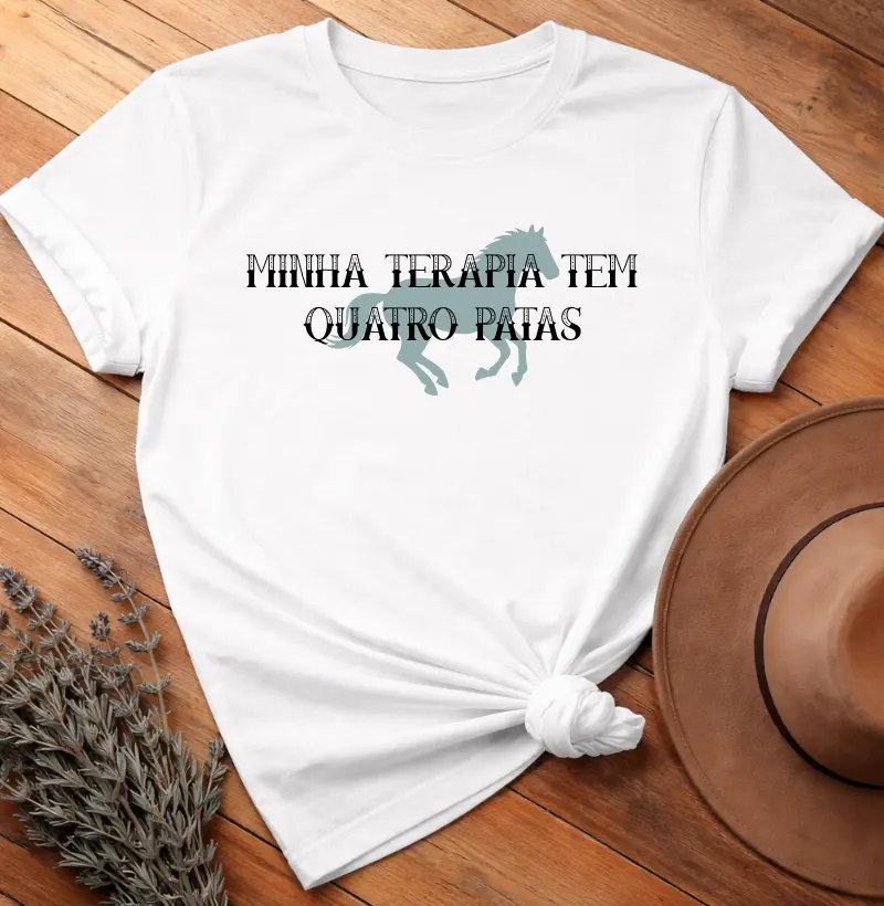Camiseta Minha Terapia Tem Quatro Patas 100% Algodão Premium