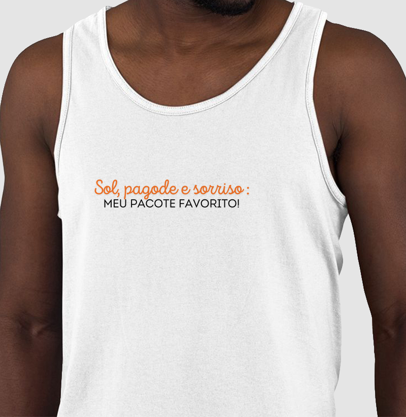 Regata versão Pagodeando | Sol, pagode e sorriso: meu pacote favorito | Unisex
