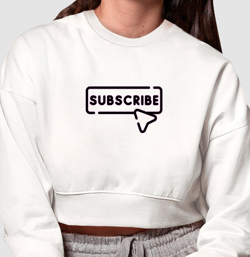Moletom Cropped “Subscribe” 