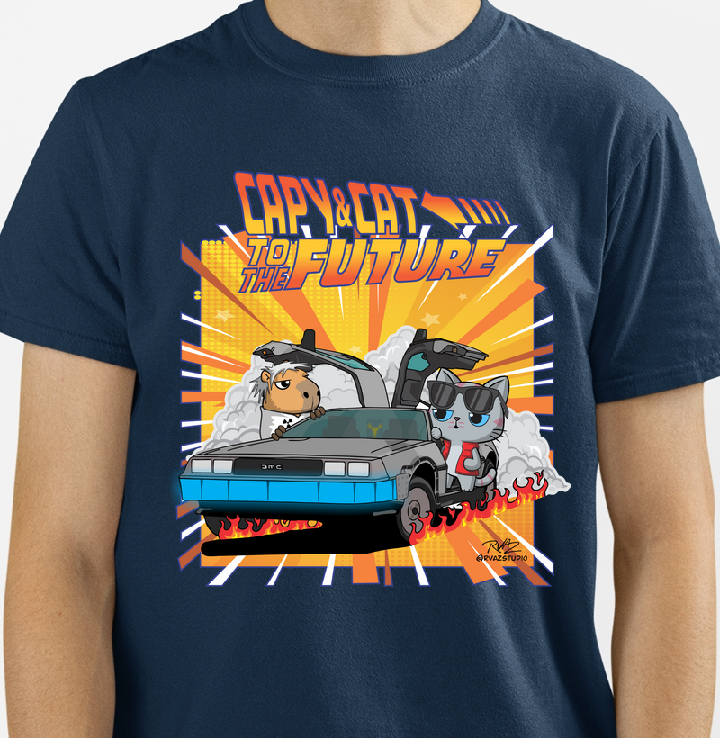 Camiseta Capy & Cat to the Future
