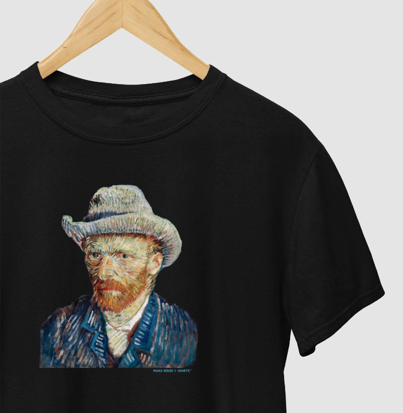 AUTO-RETRATO COM CHAPÉU DE FELTRO CINZA (1887) por Vincent van Gogh: "