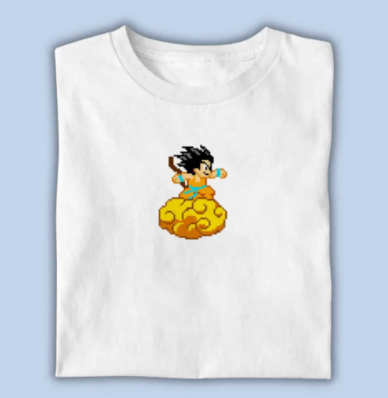 Camiseta Pixel Z: nuvem voadora