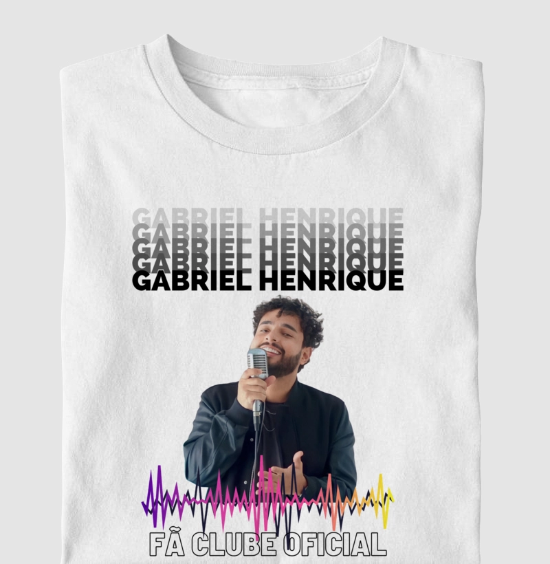 PARCERIA - Gabriel Henrique - Camiseta UNISSEX e Baby Look Feminina - Waves Collection - Fã Clube Oficial
