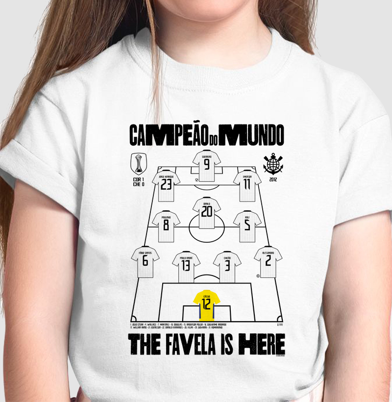 Camiseta Infantil - Campeão do Mundo - Escalação