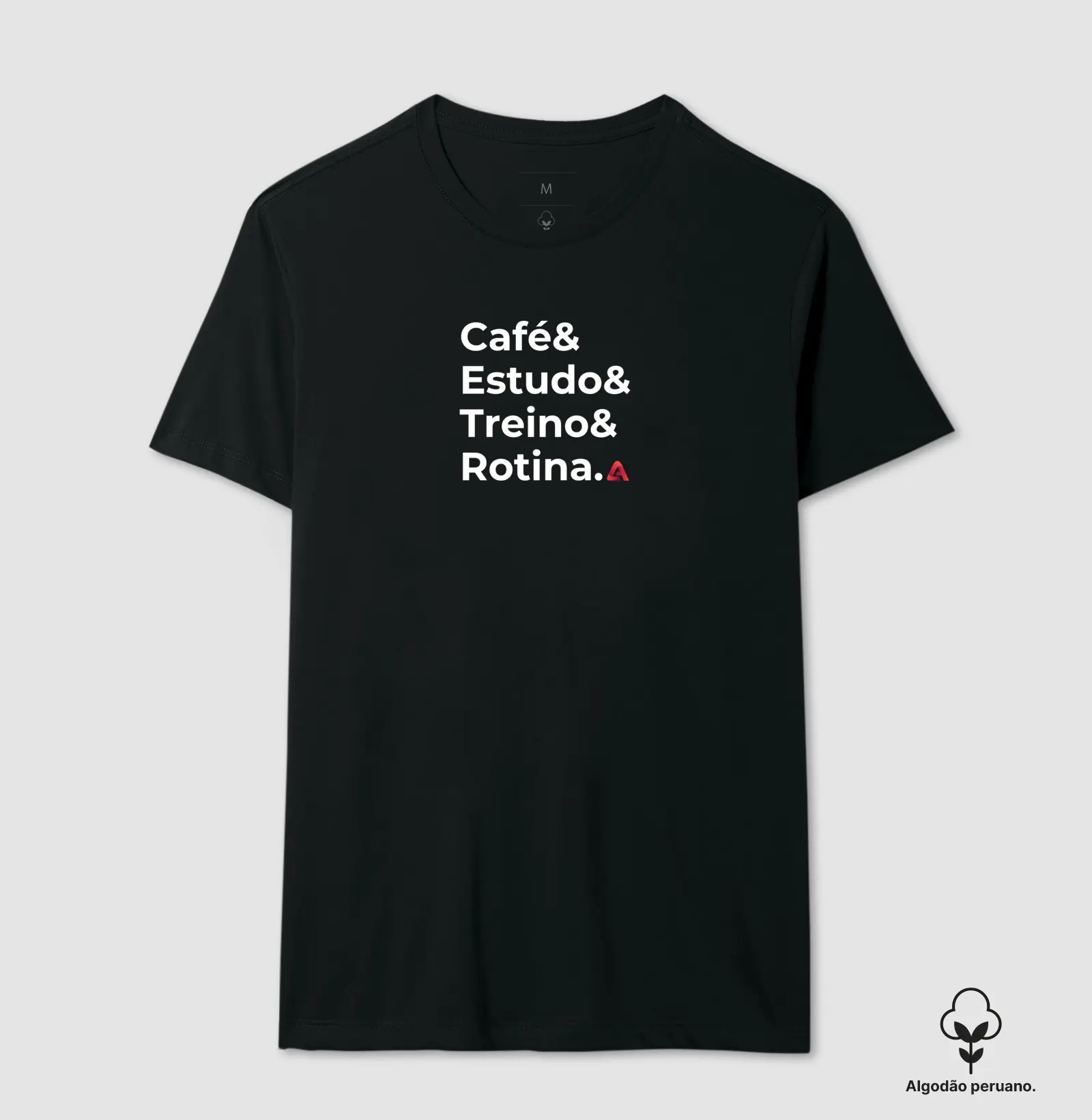 Camiseta Algodão Peruano Café, Estudo, Treino, Rotina - Atleta Pro