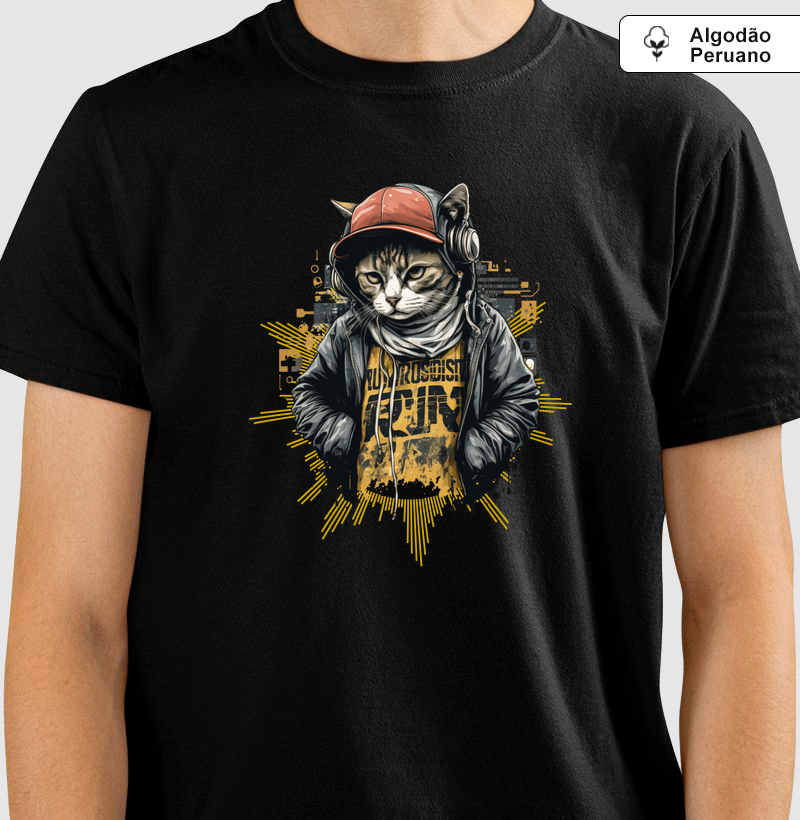  Gato Urbano: Camiseta em Algodão Peruano - Estilo e Originalidade com Atitude
