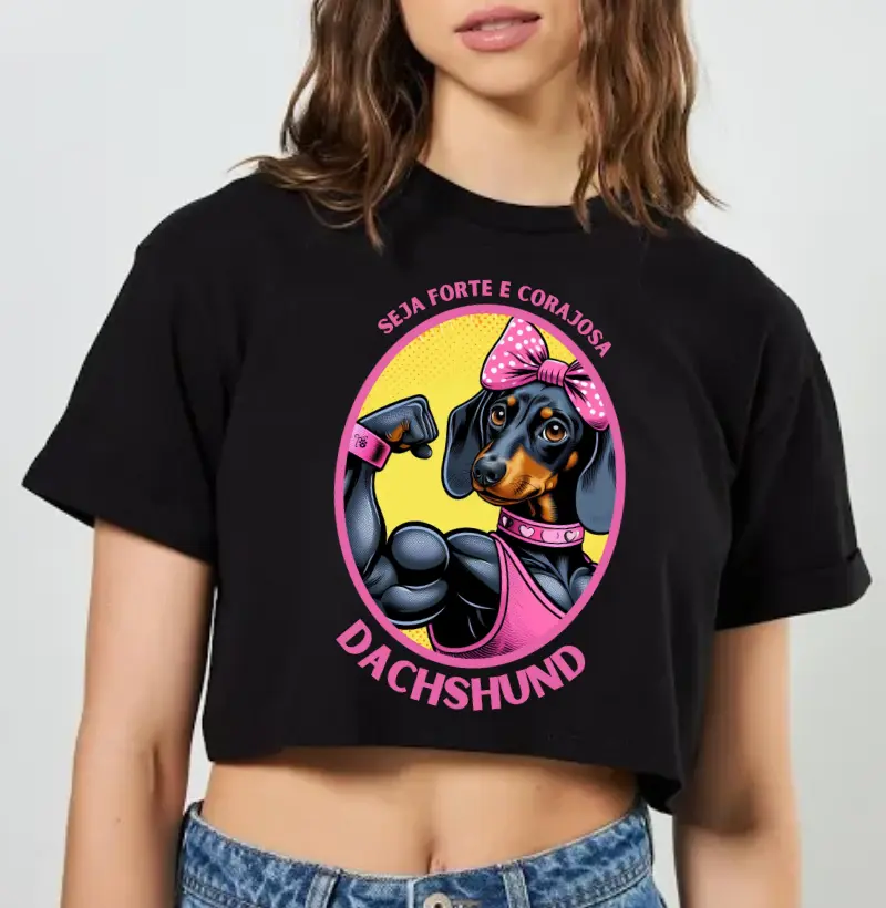[Cropped] Seja forte e corajosa - Dachshund