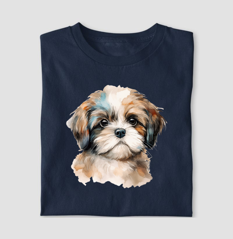 camiseta - Shi Tzu (aquarela)