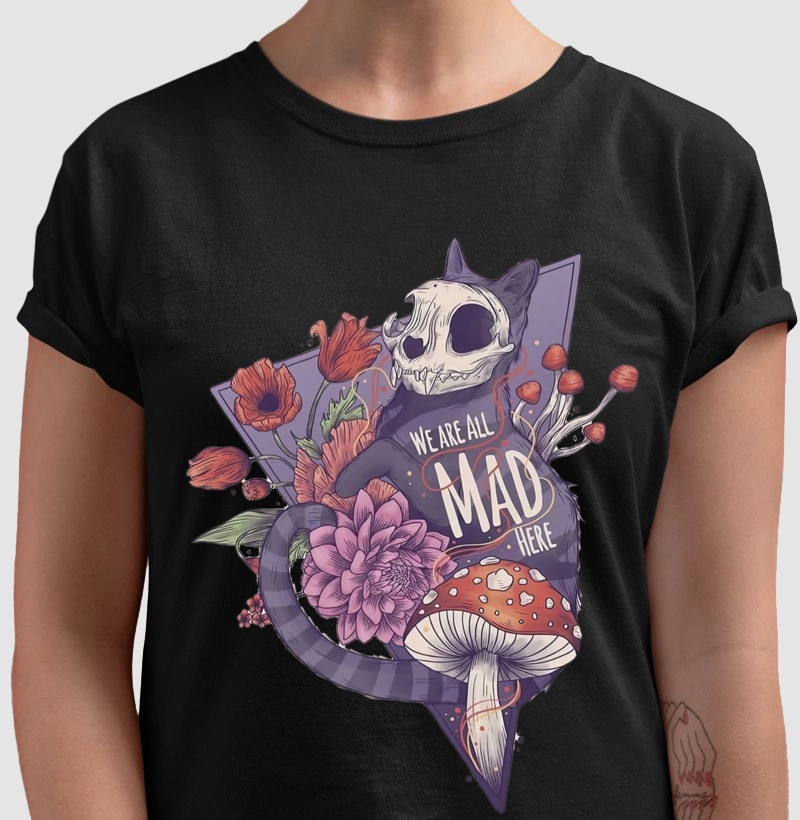 Skull cat we are all mad here