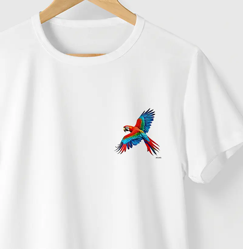 Camiseta VOO DE ARARA - BRANCA - (100% Algodão)