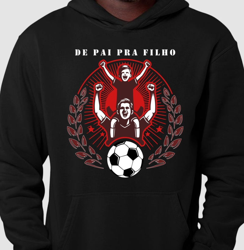 Hoodie Moletom De Pai Pra Filho - Vermelho