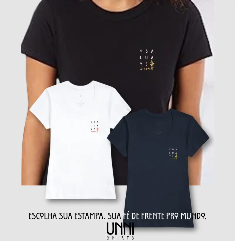 Camiseta Bls Obaluayê Ototô Sombreada Preta Feminina