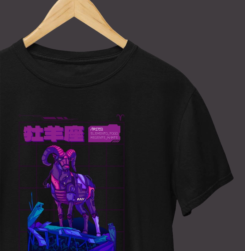 Camiseta Signos Áries Cibernético