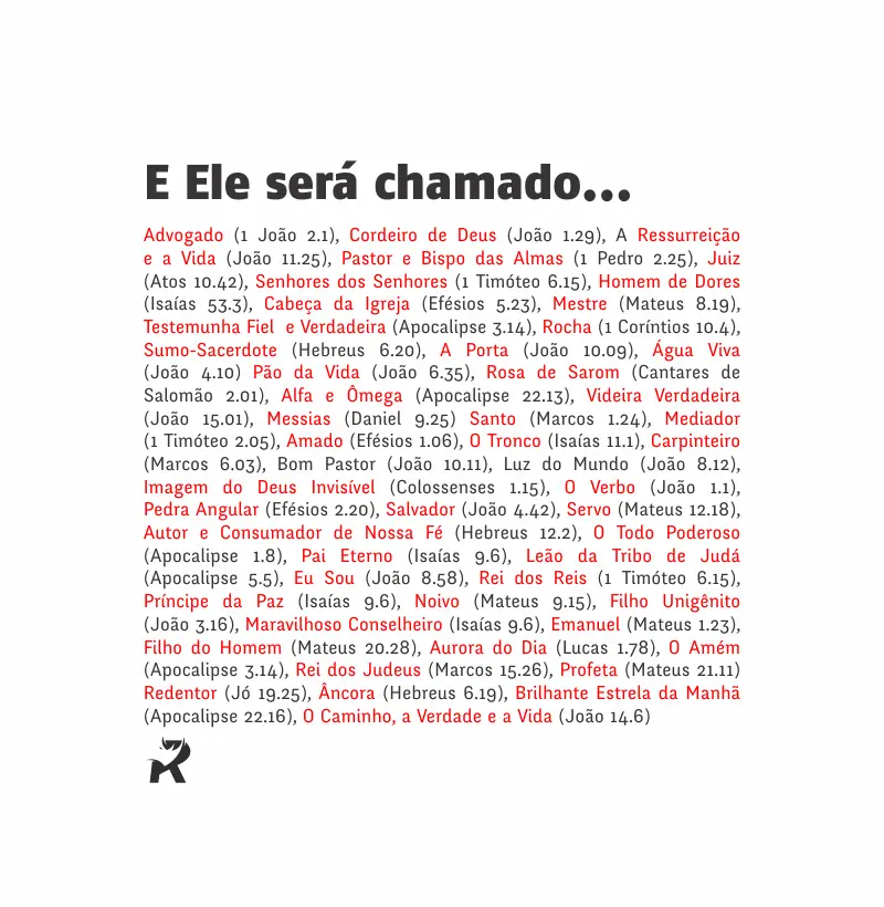 E Ele será chamado 