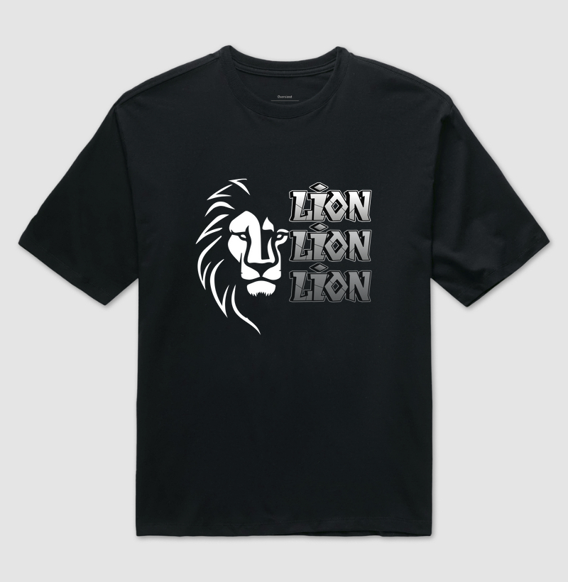 Camiseta Animalis Oversized  Lion 100% Algodão