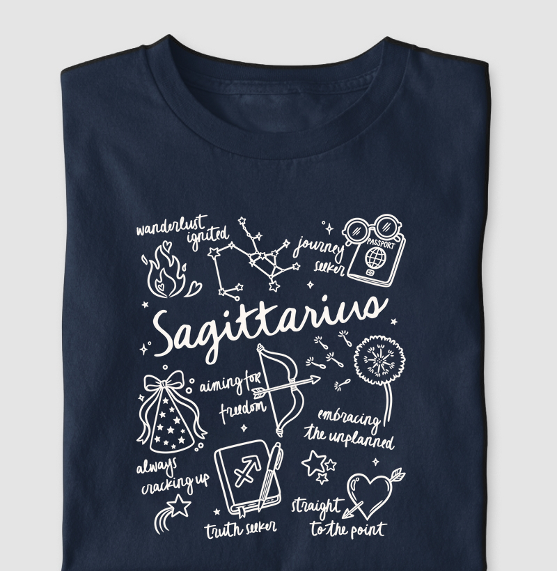 Sagittarius doodle white