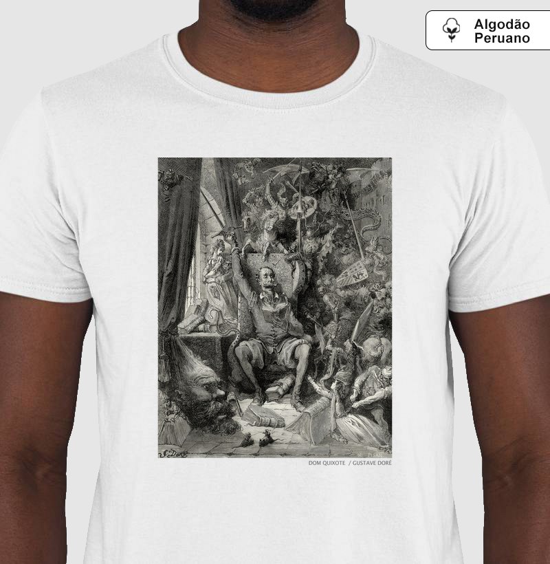 Camiseta algodão peruano Dom Quixote - Gustave Dore
