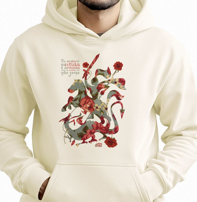 Hoodie Moletom Vestida e Armada São Jorge Maria Patuá