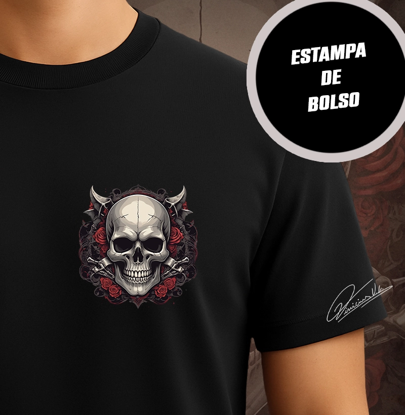 Broche Emaranhado Caveira (bolso)