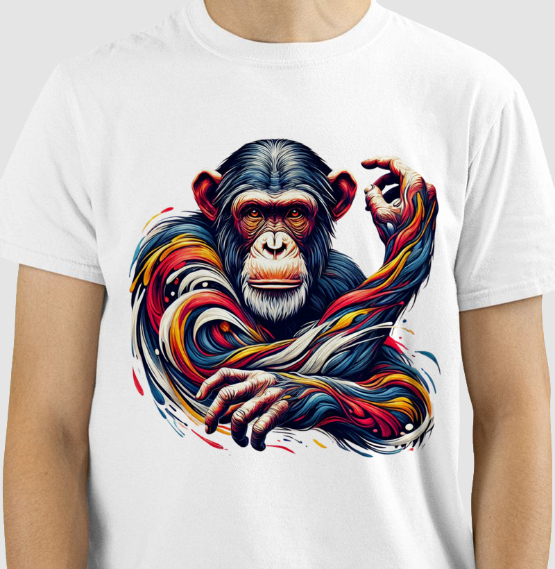 Camiseta Macaco Estilizado - Design Único