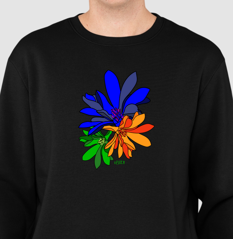 Flores azul, verde,laranja