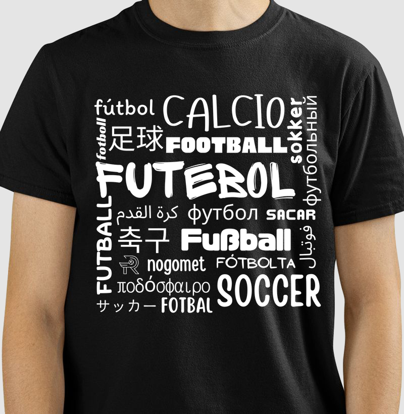 FUTEBOL Idiomas - Escrita cor Branca