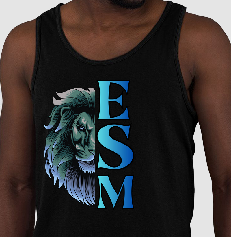 Camisa E.S.M. com Leão Azul – Estilo, Força e Música