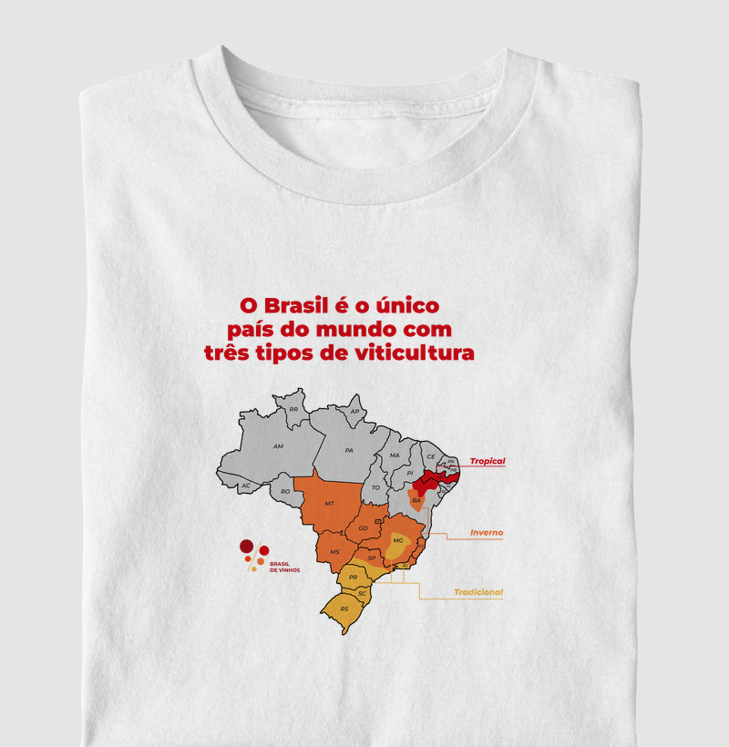Camiseta Mapa - Brasil de Vinhos