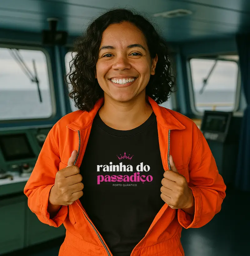 Camiseta Feminina 100% Algodão - Rainha do Passadiço 