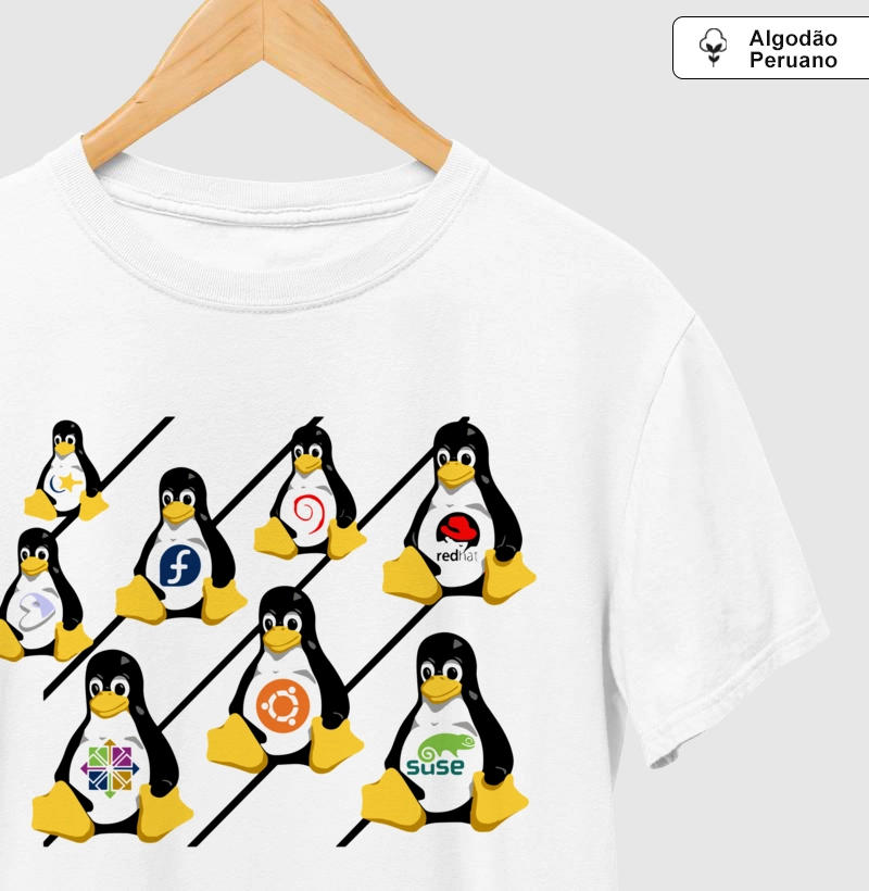 Camiseta Premium Linux Distribuições