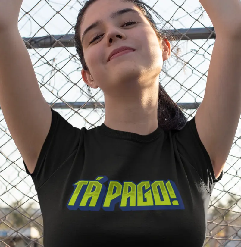 Camiseta Divertida de Musculação | Tá Pago! | Estilo Moderno e Sustentável
