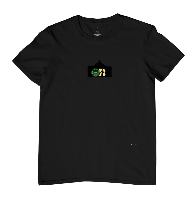 frase da camiseta: "Jesus ON"