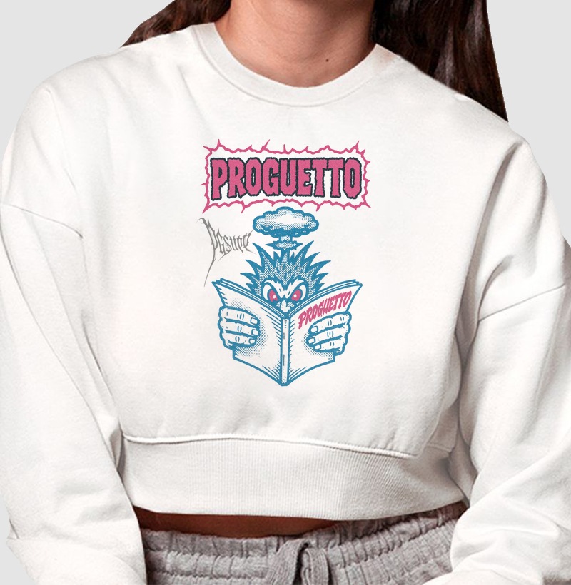 Cropped moletom Proguetto BOOK