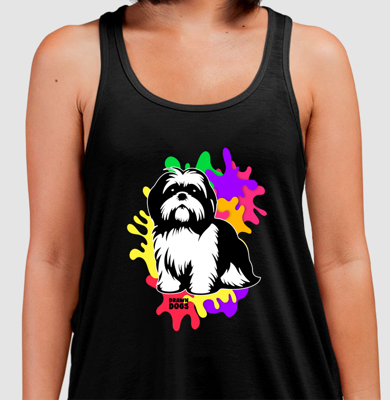 Shih tzu fundo colorido