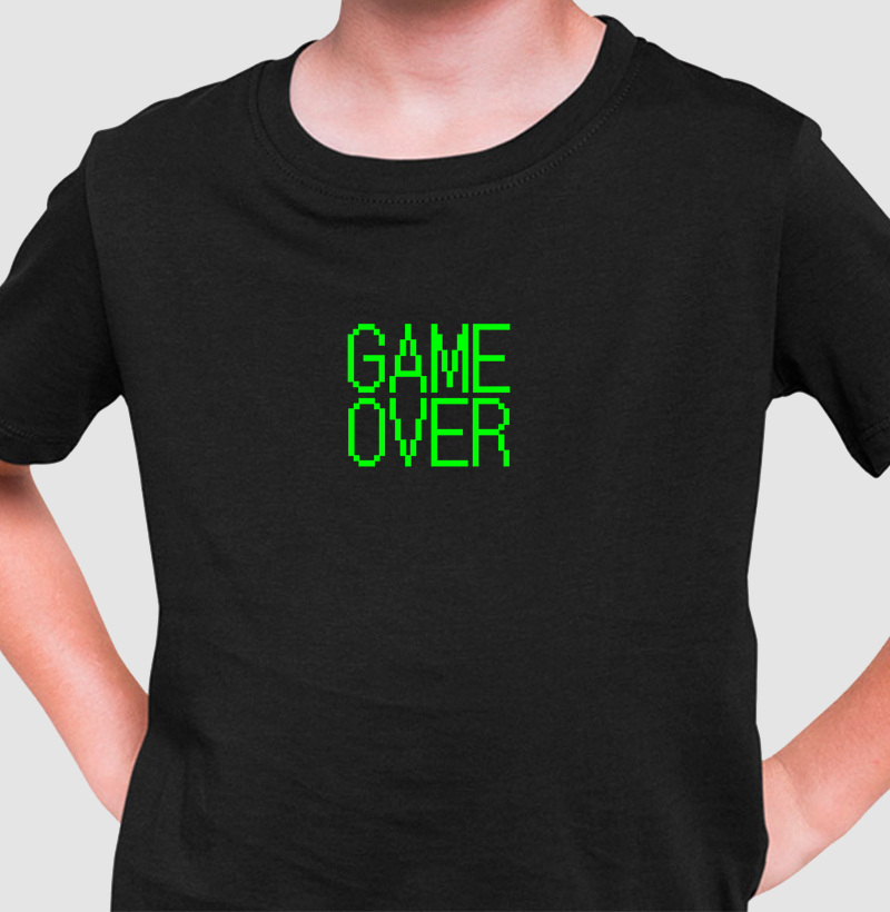 Camiseta Infantil “Game Over Pixel”