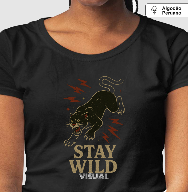 Camiseta Algodão Peruano Stay Wild - Visual