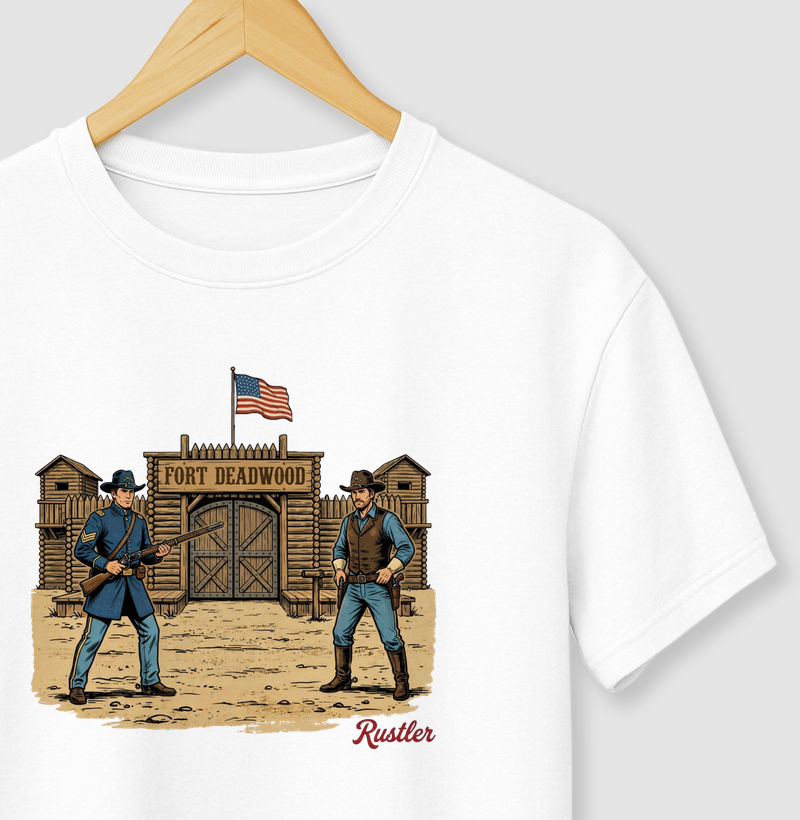 Camiseta Fort Deadwood – Western Showdown | Old West Frontier Style