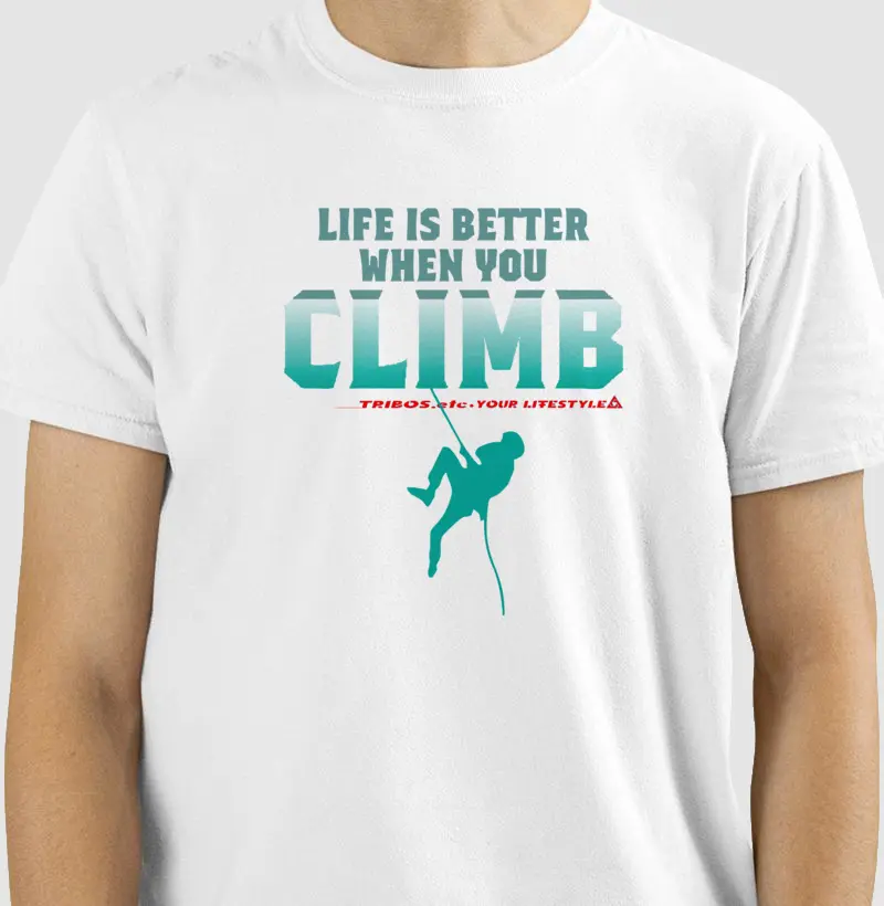 CAMISETA RESERVA.INK MASCULINA E FEMININA TRIBOS.etc ADVENTURE CLIMBING LIFE IS BETTER
