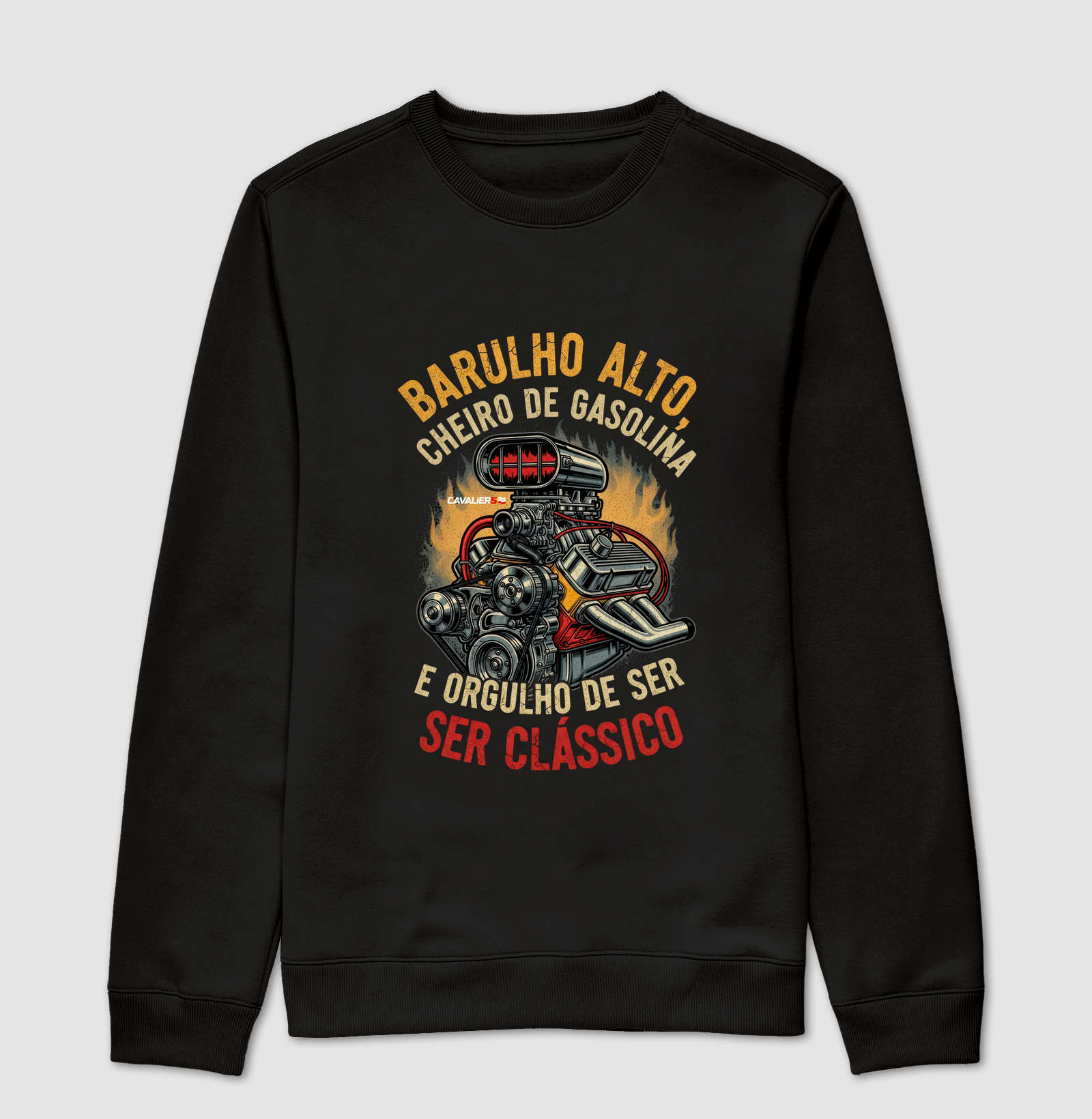 Barulho alto e cheiro de gasolina