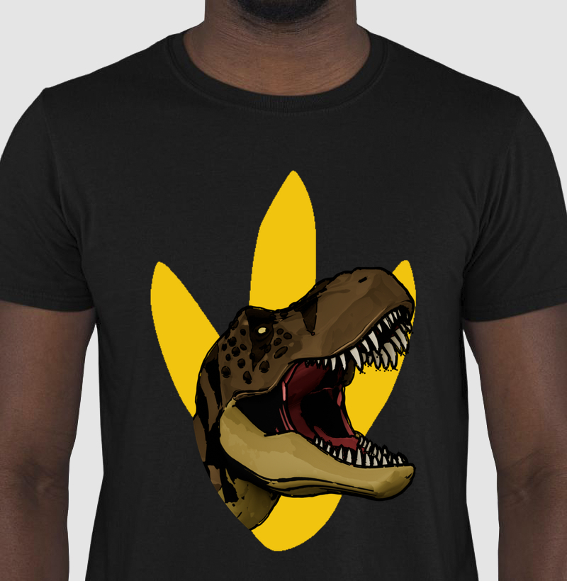 Camisa Algodão Estampada T-rex Rugido Furioso Premium