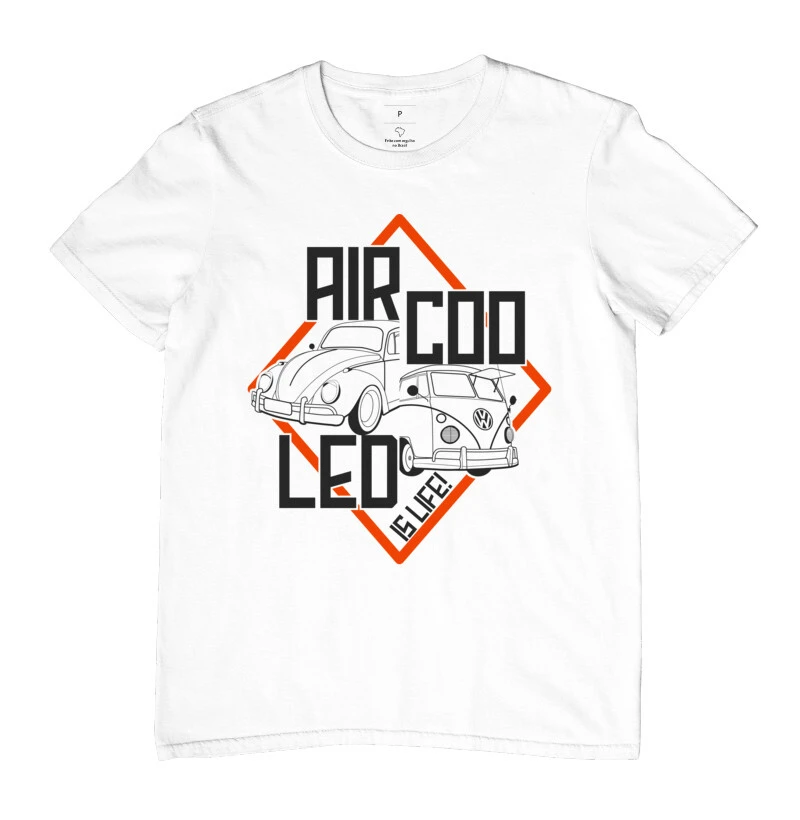 Camiseta Aircooled Is Life - Fusca e Kombi com Formas Geométricas