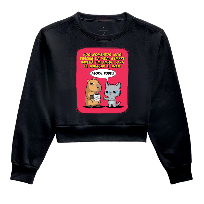 Camiseta Capivara e Gato Amigos
