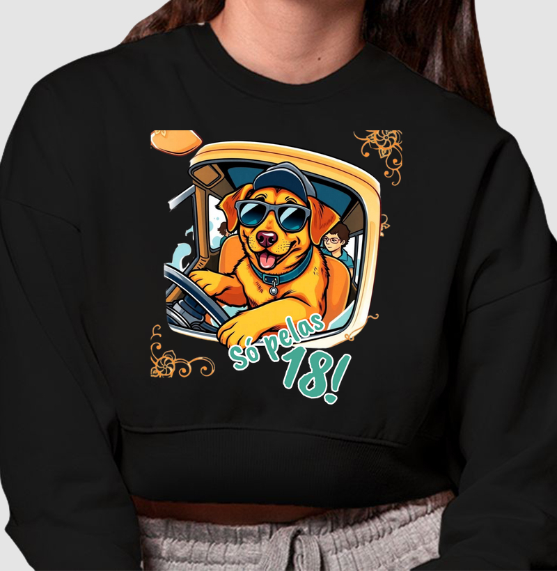 Cropped Moletom Só Pelas 18