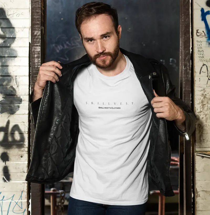 T-SHIRT SKILLVEST CLOTHES MINIMAL WHITE