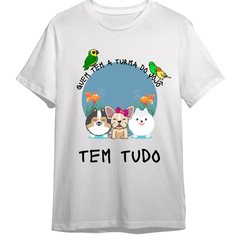 Camiseta personalizada quem tem a turma do Jojô tem tudo