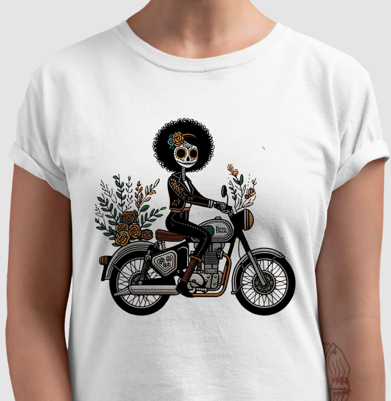 Catrina Black Power Rider (textura de bordado)