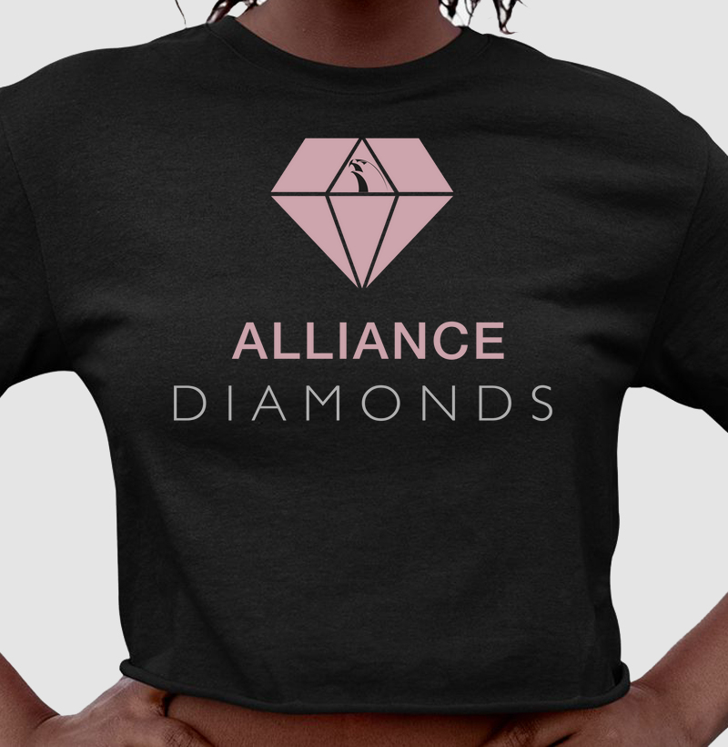 Cropped Alliance Diamonds - Logo Rosa I Preto