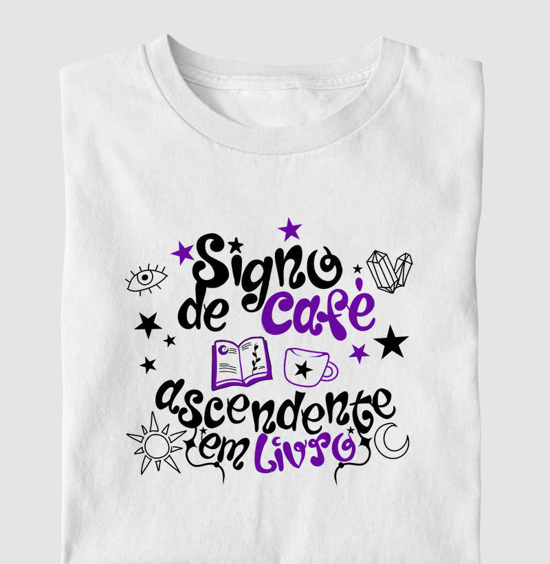 Signo de café com ascendente em livro
